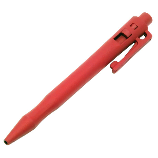 Red Detectable HD Retractable Pen with Clip - Standard Red Ink (Pack of 50)