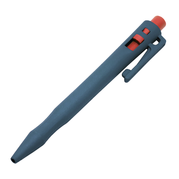 Blue w/Red Cap Detectable HD Retractable Pen with Clip - Black Pressurized "Cryo" Ink