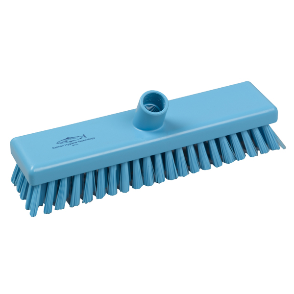 Carlisle White Plastic Scrub Brush With Blue Bristles - 8L