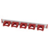 20" Aluminum Hanger with 5 Small Rubber Clamps - Red