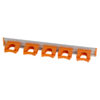 20" Aluminum Hanger with 5 Small Rubber Clamps - Orange