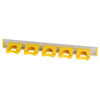 20" Aluminum Hanger with 5 Small Rubber Clamps - Yellow