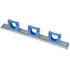 20" Aluminum Hanger with 3 Large Rubber Clamps - Blue