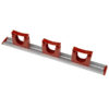 20" Aluminum Hanger with 3 Large Rubber Clamps - Red