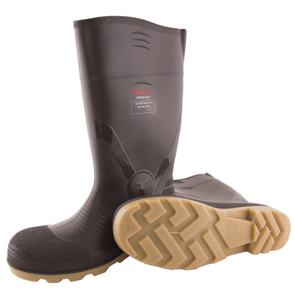 Profile Plain Toe PVC Boot with Cleated Outsole