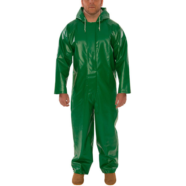 Green Safetyflex Coverall with Attached Hood