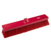 18" Antimicrobial & Resin-Set DRS Floor Broom, Medium Stiff Bristles - Red