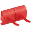 Vikan Hygienic Wall Bracket, Double Hook Module, 3.2" - Red