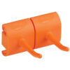 Vikan Hygienic Wall Bracket, Double Hook Module, 3.2" - Orange