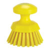 Vikan Round Hand Scrub, 4.3", Stiff - Yellow