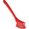 Vikan Narrow Cleaning Brush with Long Handle, 16.5 inch, Stiff - Red