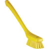 Vikan Narrow Cleaning Brush with Long Handle, 16.5 inch, Stiff - Yellow