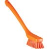 Vikan Narrow Cleaning Brush with Long Handle, 16.5 inch, Stiff - Orange