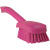 Vikan Washing Brush w/short Handle, 10.6", Stiff - Pink