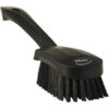 Vikan Washing Brush w/short Handle, 10.6", Stiff - Black