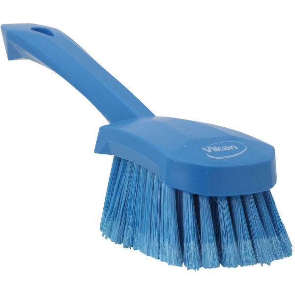 Vikan Washing Brush with short handle, 10.6 inch, Soft/split