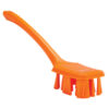 Vikan UST Hand Brush w/ Long Handle, 15.6", Stiff - Orange