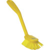 Vikan Dish Brush w/ Scraping Edge, 11", Medium - Yellow