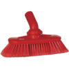 Vikan Washing Brush with Angle adjustment, waterfed, 9.4", Soft/Split - Red