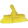 Vikan Washing Brush with Angle adjustment, waterfed, 9.4", Soft/Split - Yellow